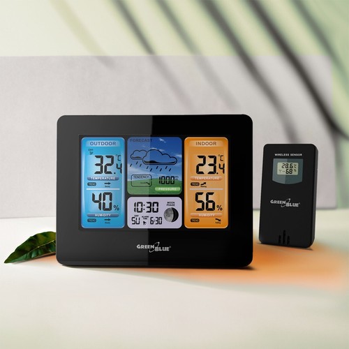 Home Weather Station Wireless DCF Moon Phases Outdoor Sensor Digital Display HQ - Picture 5 of 5