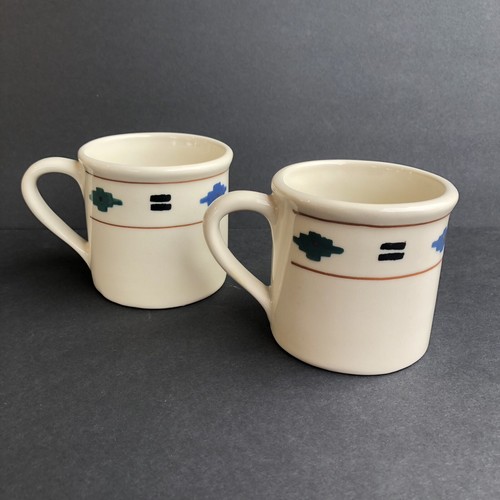 Vtg Hartstone Cheyenne Aztec Southwest USA Signed Set Of 2. Offer Mugs 3.75” - Picture 2 of 8