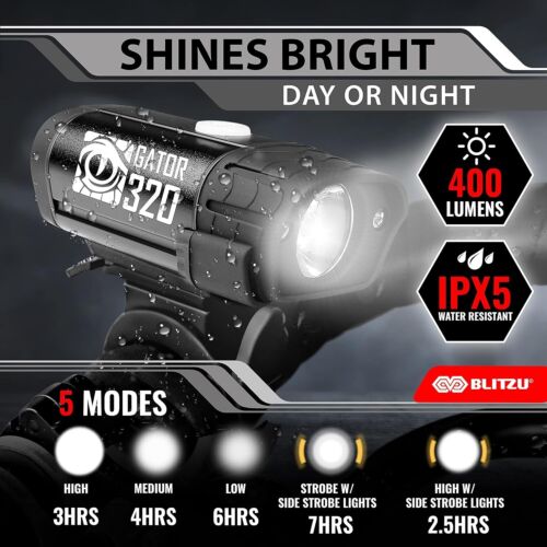 Rechargeable Bike Lights Front & Rear LED Set for Night Riding with bicycle bell - Picture 6 of 8