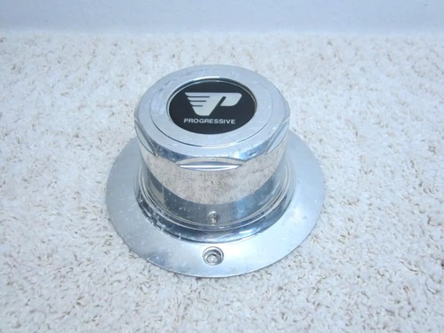 PROGRESSIVE 8 1/8 CUSTOM ALLOY WHEEL BOLT ON METAL CENTER CAP #2D-10