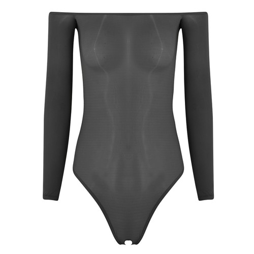 Women Leotard Transparent Jumpsuit Flirting Lingerie See Through Unitard Sheer - Picture 7 of 36