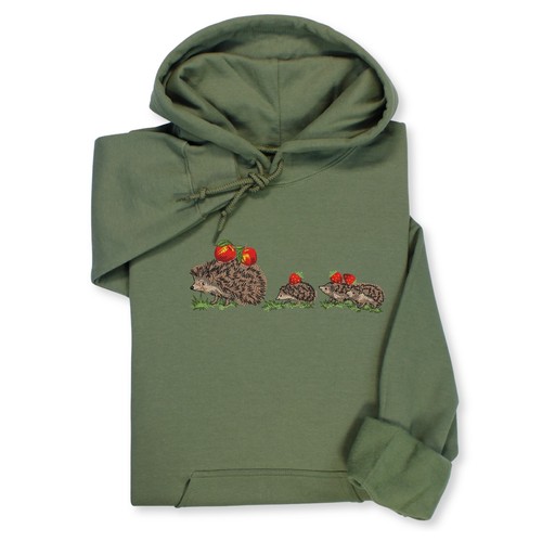 Hedgehog Family Embroidered Hoodie & Sweatshirt , Cozy Woodland Animal Gift - Picture 10 of 50