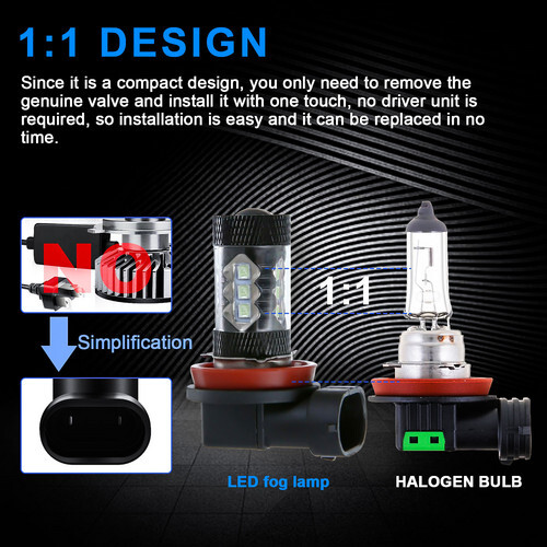 Combo faros LED H4+H11 haz alto y bajo bombillas niebla 2 pares 8000K AZUL HIELO - Imagen 12 de 15