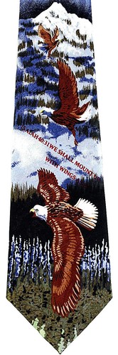 Wings As Eagles Mens Necktie Isaiah 40:31 Christian Religious Scripture Tie
