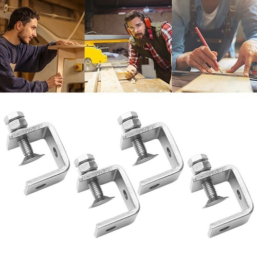 4X Stainless Steel C Clamps Tiger Clamp for Mounting U Clamps Small Desk Clamp - Picture 10 of 14