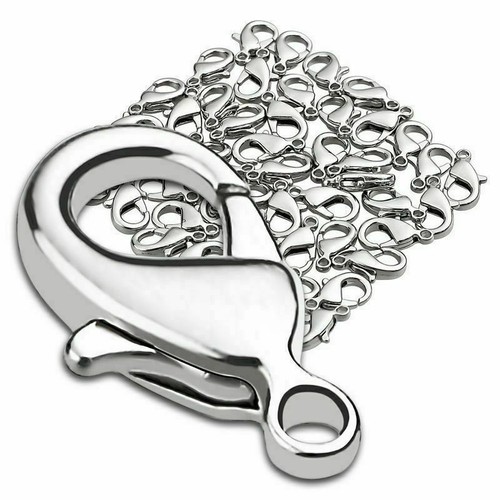 100Pcs/Lots 925 Silver Lobster Clasps Claw Jewelry Findings Fastener Hook 12mm - Picture 1 of 10