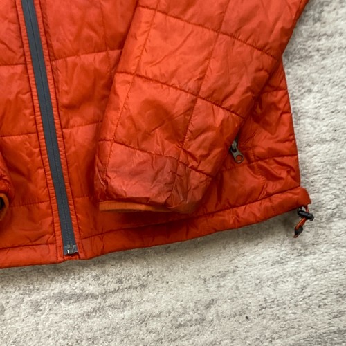 LL Bean Primaloft Packaway Puffer Jacket Medium Orange Quilted Full Zip Preppy - Picture 2 of 11