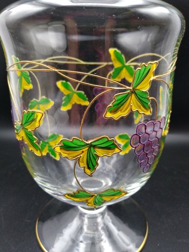 Decanter vino italiano con tappo in vetro contorno oro dettaglio vite uva 15" - Foto 10 di 12