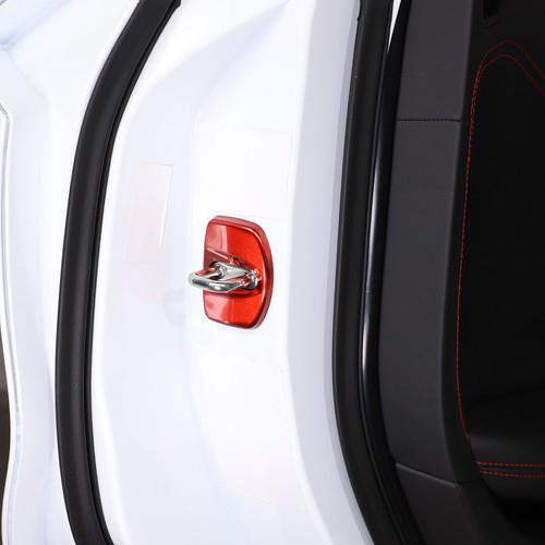 Red Steel Door Lock Protective Cover Prevent Move Trim For Corvette C8 2020-2023 - Picture 7 of 16