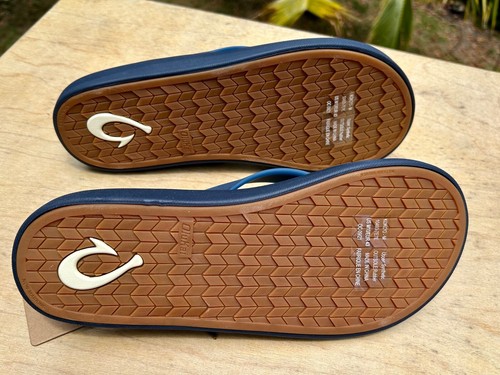 NEW W/Tags OLUKAI KOKO'O Moonlit Ocean Blue Flip Flops SANDALS Men's Size 10M - Picture 5 of 6