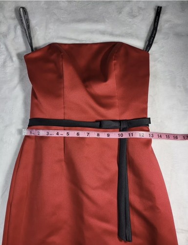 Alfred Angelo Size 2 Red Tulle Prom Black Tie Formal Belted Black Dress - Picture 3 of 12