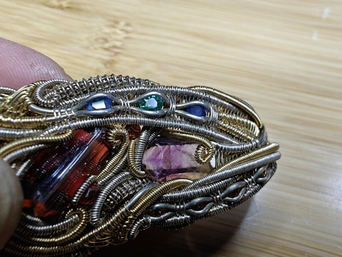 Rare Design Various Gems Pendant Wrapped In Gold & Sterling Silver Talisman  - Picture 14 of 20