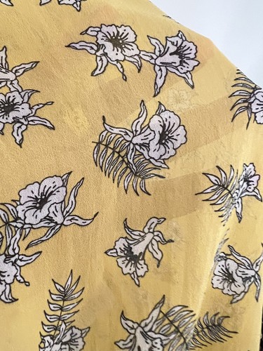 Country Road Blouse Size 10 / US 6 Yellow Ditsy Floral Sheer Long Sleeve - Picture 7 of 8