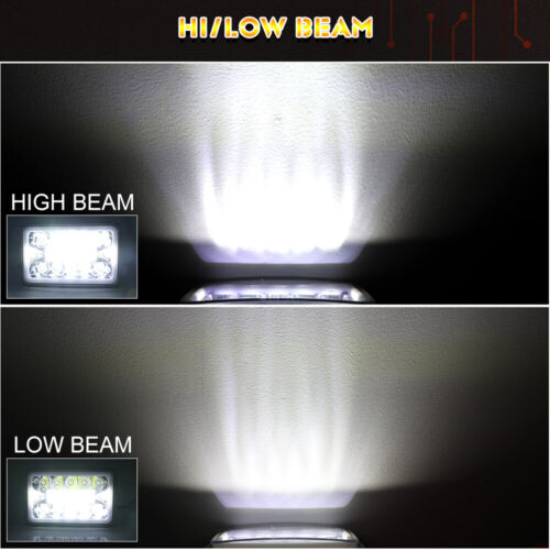 4PCS 4x6" LED Headlights Hi/Lo Sealed Beam DRL For 1977-1986 Chevrolet Caprice - Picture 3 of 12