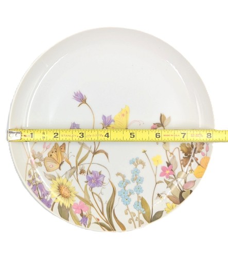 4er Set Enesco NATURE GARDEN SOCIETY Floral mit Schmetterlingen 8" Teller 1975 (284) - Bild 6 von 6