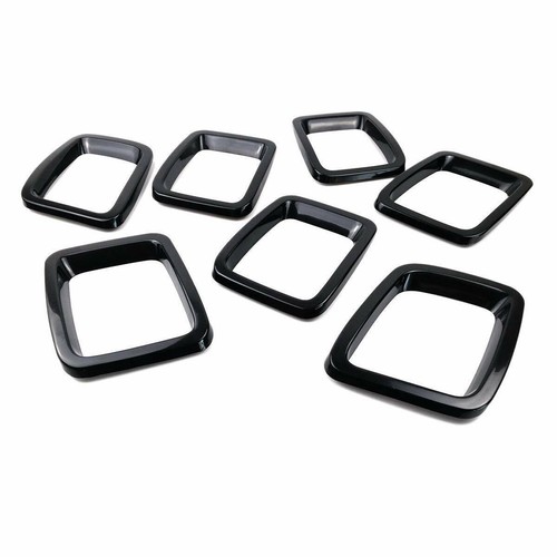 7pcs Front Grille Insert Cover Frame Trims Rings For Jeep Compass 2017-2020 - Picture 9 of 10
