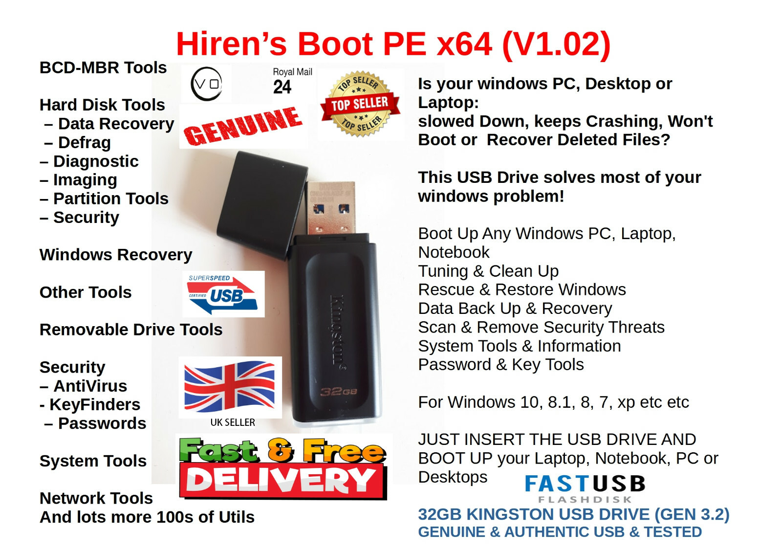 LOST PICTURE & VIDEO ON YOUR CAMERA CARD, USB, PC? RECOVERY 64GB USB STICK | eBay