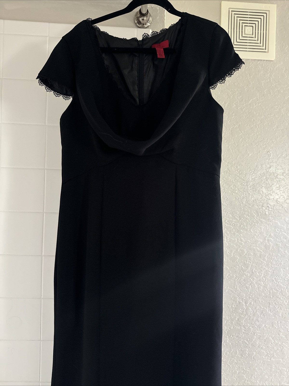 JS Collections Formal Crepe Black Lace Maxi Dress… - image 1