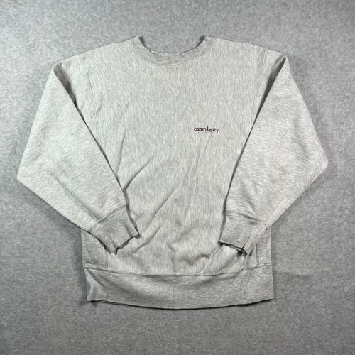 Vintage Champion Reverse Weave Camp Laney Rundhalsausschnitt Pullover Herren Größe XL hellgrau - Bild 1 von 16