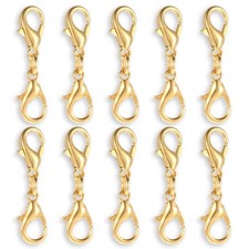 10 Pcs Double Lobster Clasp Necklace Chain Extenders Bracelet Clasp Connector...