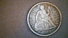 1861  US Seated Liberty Dime, Circulated .900 Silver (US-9259)