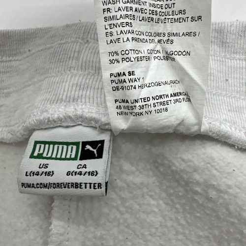 Puma Sweatpants Girls L 14/16 White Logo Glitter Pocket …#27438 - Picture 4 of 12