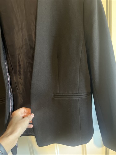 J. Crew 365 Women's Size 14 Black Going Out Blazer Jacket Open Front Pockets - Picture 5 of 6