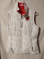 Wisconsin Badgers Columbia Reversible Red/White Quilted Vest Women's M NWT $70