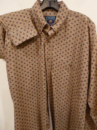 Camisa De Colección Chaps Ralph Lauren Camel Azteca Estampado Suroeste L/S Botón M Usada en Excelente Condición - Imagen 4 de 4