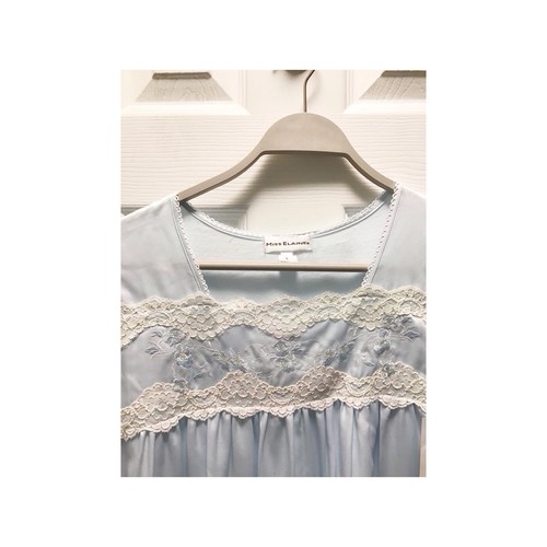 Miss Elaine NWT Nightgown Long Sleeve Floral & Lace Embroidered Size Large - Bild 2 von 12