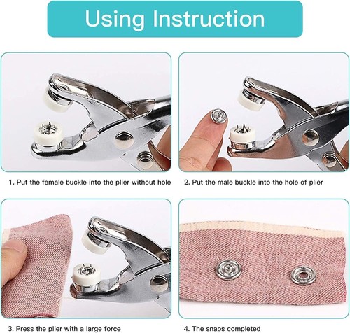 200 Sets of 3/8 Inch Copper Metal Snap Buttons with Fastener Pliers - 10 Colors - Picture 6 of 8