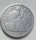 1854 United States Seated Liberty Silver Dollar- GOOD   SCARCE DATE (XCS5