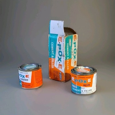 VINTAGE Duro E POX E BOND CEMENT & FILLLER CANS