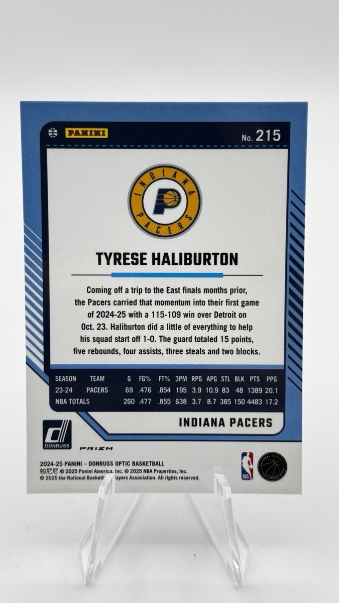 2024-25 Panini Donruss Optic - Tyrese Haliburton #215 Purple