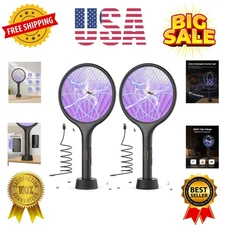 Electric Fly Swatter 4000V Bug Zapper Racket Dual Modes Mosquito Killer with ...