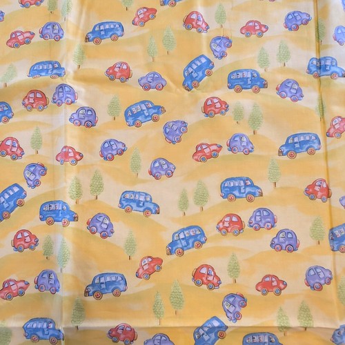 Cars Fabric Benartex Kimiko's Village 2 Yards x 43" Yellow Cotton Childrens - Picture 15 of 20