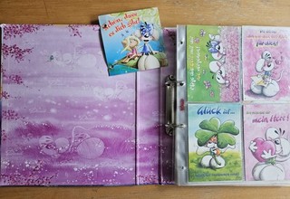 Diddl Sammlung Ordner mit 62 Postkarten. Unbeschriftet