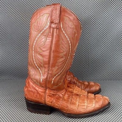 Vintage Botas El Jinete Cowboy Boots M 7.5 W 8.5 Caiman Crocodilian Leather