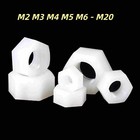 Weiß Kunststoffe Sechskantmuttern DIN 934 Sechskant MutternM2 M3 M4 M5 M6 - M20