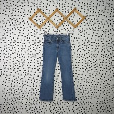 Old Navy Medium Wash Denim High Rise Cotton Blend Girls Flare Jeans Size 10