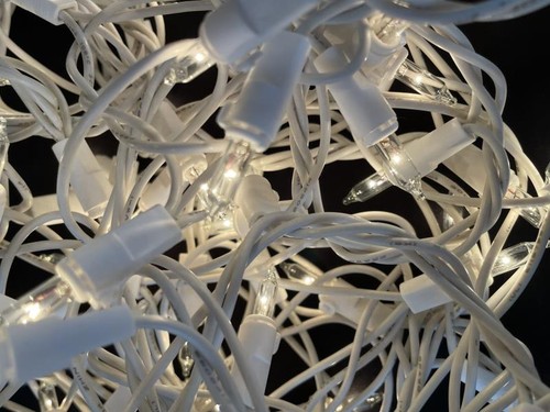 Lot of 2 White Incandescent Christmas String Lights 50 & 100 Bulbs Each - Picture 3 of 5