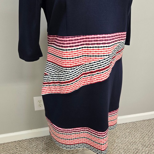 Anthropologie Hutch Midi Dress Plus Size 2X Navy Blue Colorful Stripe Statement - Picture 4 of 8