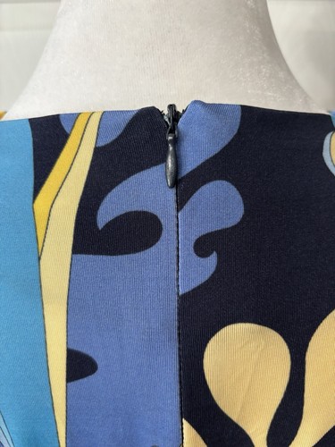 Averardo Bessi Knit Dress Size 12 Blue Psychedelic Flowers Made In Italy Viscose - Picture 7 of 11