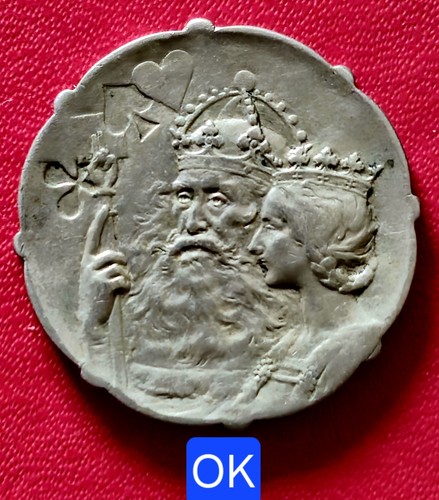 Rare Médaille 30,5mm - Roi (Alexandre) & Dame (Argine) - Audaces Fortune Juvat - Picture 1 of 4