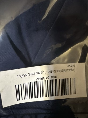 Dagacci Scrubs Uniform Women & Man Unisex Scrubs Set Top and Pants L Navy Blue - Picture 4 of 7
