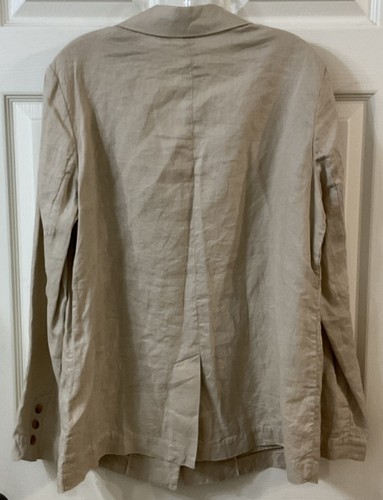 NWT Quince European Linen Blazer Women’s LG Driftwood Tan Jacket Button - Picture 8 of 12
