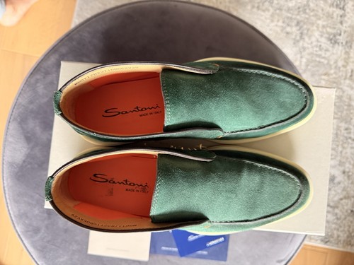 Santoni Men’s Suede Boots Size 6 UK/EU40 Green Brand New - Picture 3 of 6