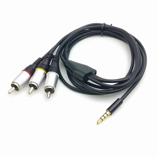 Cable auxiliar enchufe macho TRRS de 3,5 mm 1/8" a 3 RCA para TV, teléfonos inteligentes, MP3 5 PIES - Imagen 9 de 10
