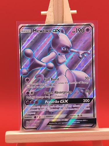 Tarjeta Pokémon Holográfica Arte Completo Ultra Rara Mewtwo GX 72/73 Shining Legends - Imagen 2 de 12