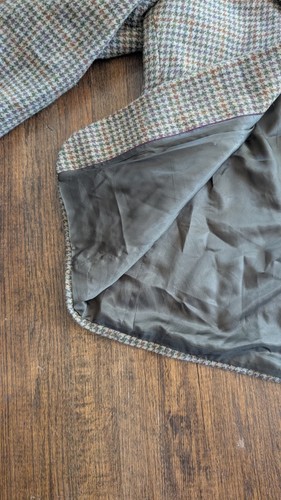 Vintage Harris Tweed Lands End Sport Coat 42R Brown Houndstooth Jacket Blazer - Picture 9 of 17